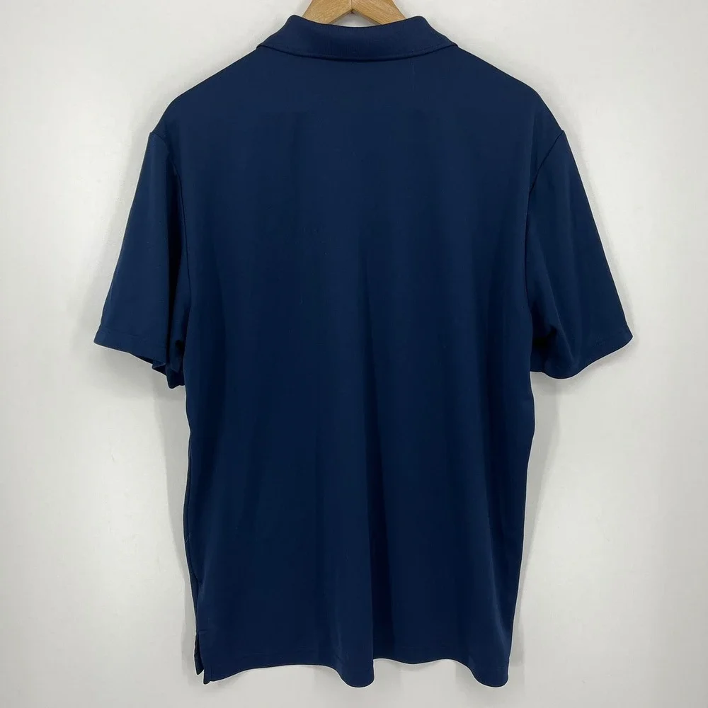 Adidas Golf Mens XL Navy Blue Pasatiempo Polo Shirt Short Sleeve Sport